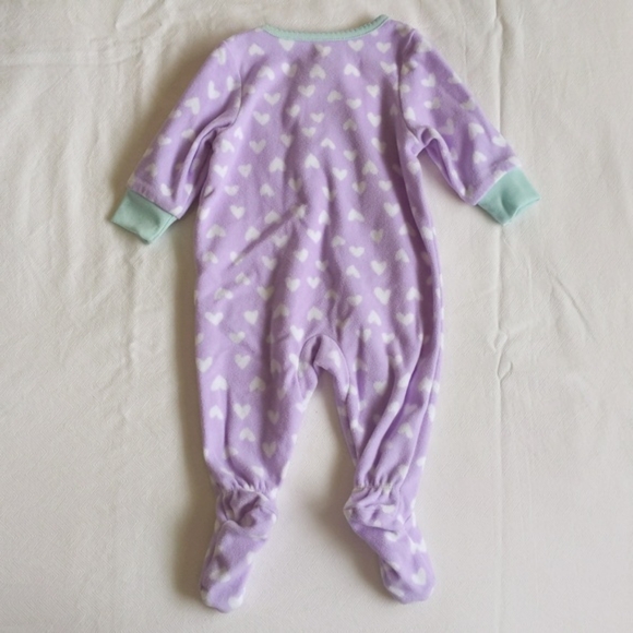 carter's purple sheep fleece zipper footie sleeper pajamas 3 months baby girl - Picture 5 of 5